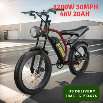 BLUVALL K6 Adults Electric Bike 1200W Motor Bicycle 48V 20/25AH 20 Inch Tire Ebike Electric E Bikes Mountain Moped Ebikes 1