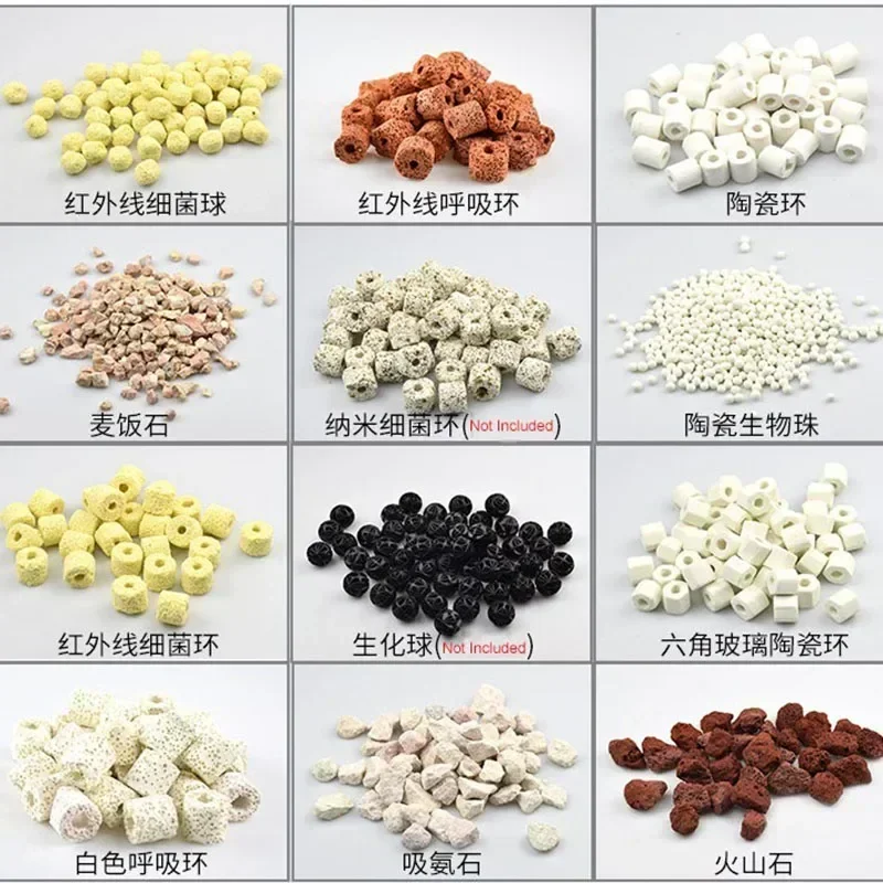 Aquarium filter media 100g 250g 500g More Than 10 Types Aquarium Bio Balls Biochemical Ball Filter Media for Aquarium Filter Accessories for Fish Tank