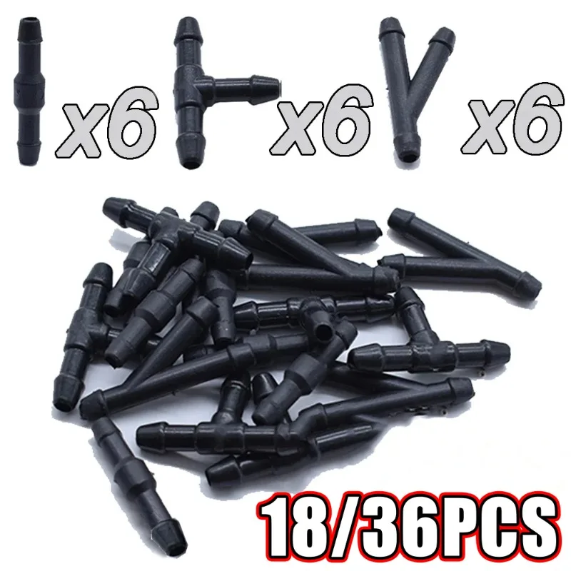 Car Windscreen Washer Joiner Pipe Connector T Piece Straight 3 Way Y Piece Air Fuel Water Petrol Wiper Washer Nozzle Hose