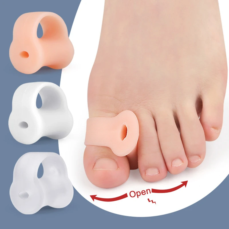 

2 Pcs Gel Toe Separator Hallux Valgus Bunion Corrector Straightener Soft Silicone Toe Protector Spacer Foot Care Tool