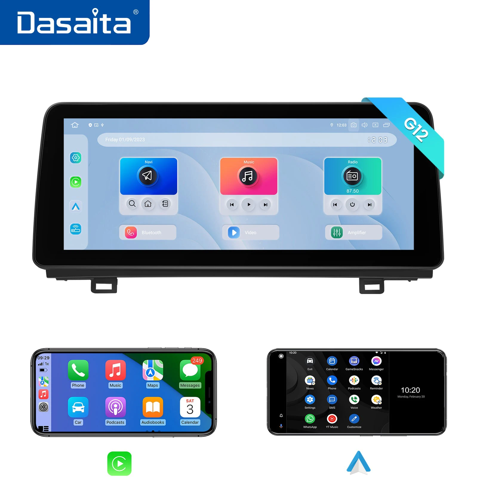 

Dasaita for Honda Accord 10th 2018 2019 2020 2021 Qualcomm 665 12.3" QLED Screen 8G+256G Carplay Android Auto Radio Car Stereo