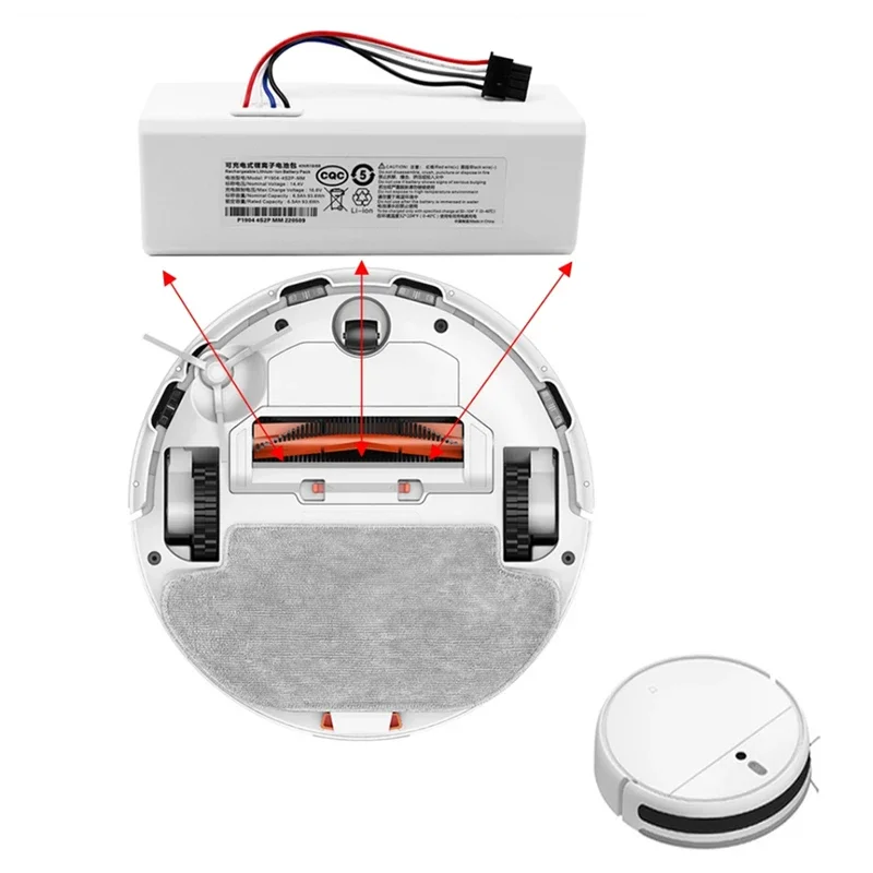 New 12800mAh 14.4V Lithium-Ion Replacement Battery for Xiaomi Sweeping Robot P1904 4S1P MM 6