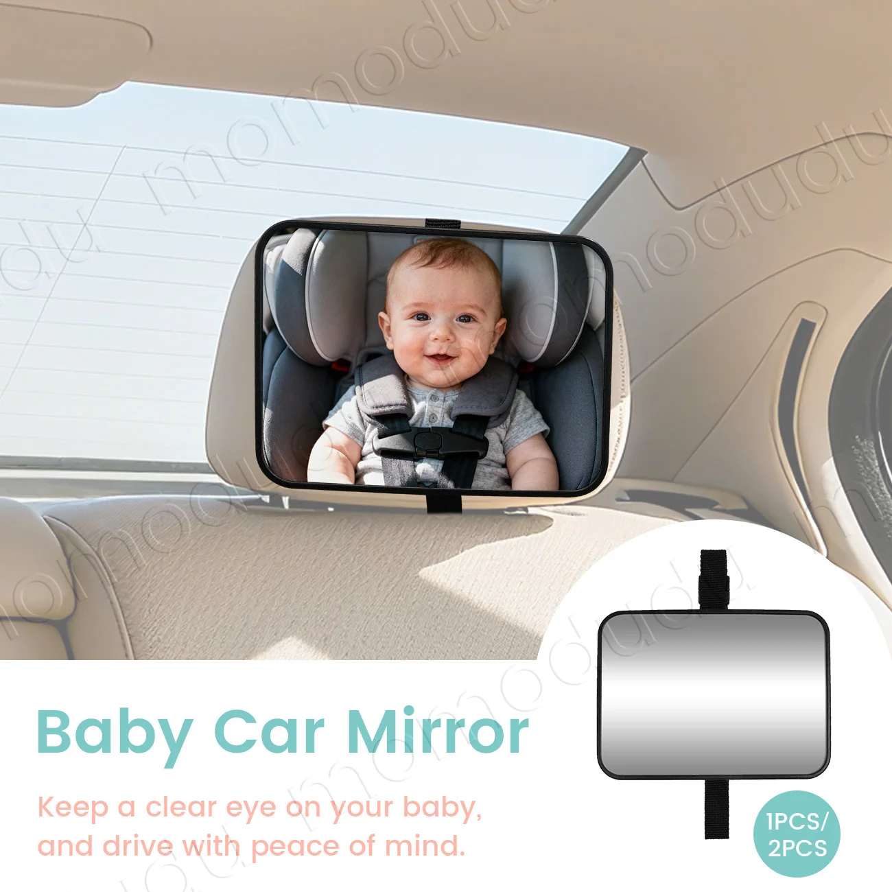 Rétroviseurs de voiture pour siège auto de bébé, incassables, rétroviseur arrière réglable pour tout-petits, facile à installer sur les appui-tête des voitures