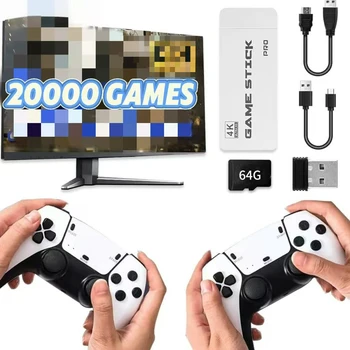 Console di Gioco Retrò 4K per TV, Stick di Gioco con 20000 Giochi Integrati, Console Portatile Classica per Casa, Plug and Play
