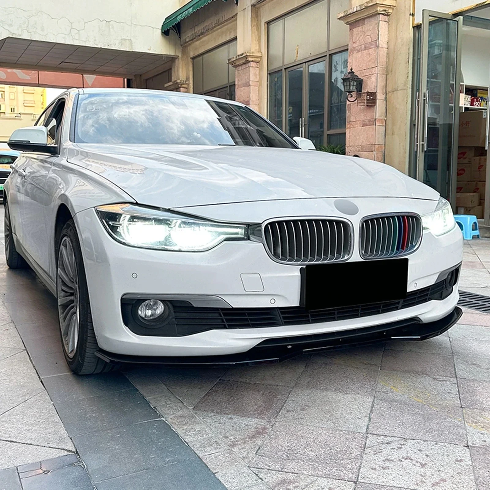 BMW 3 시리즈 F30 F31 F35 트레이드 에디션 2013-2019용 자동차 프론트 립 스플리터 프론트 범퍼 스포일러 프론트 셔블 스커트 보드 트림