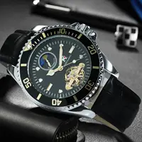 AOKULASIC Classic Business Mechanical Watch for Men Tourbillon Skeleton Automatic Mens Watches Top Brand Luxury Leather Strap