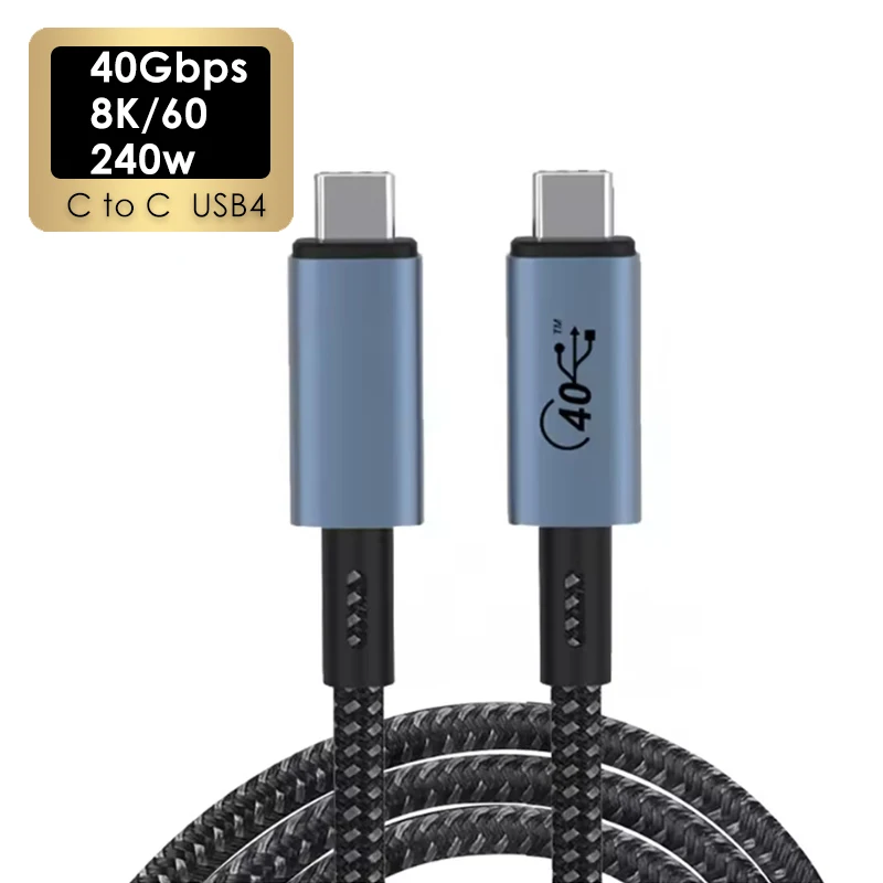 USB 4 Thunderbolt 4 Cable 40Gbps Fast 5K 60Hz Data Transfer USB-C PD 100W Type C Charger Cable for M1 Macbook/Mac Studio Display usb c cable