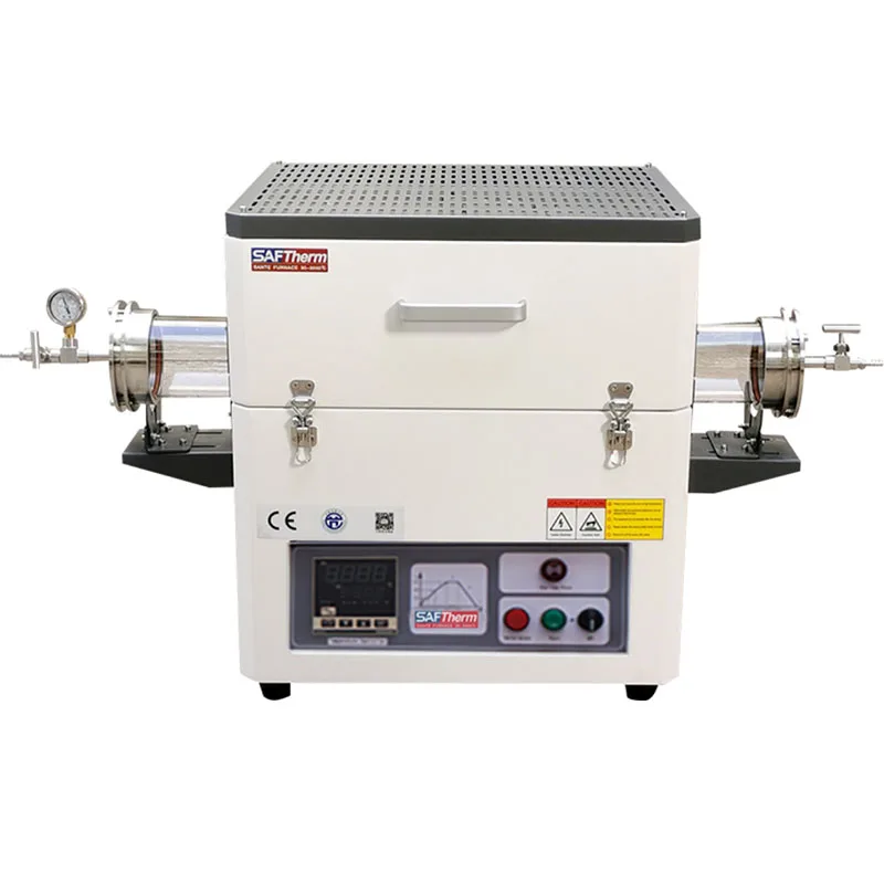 

1200C Dual Heating Zone 6 Channel Quartz Tube Vacuum Tube Furnace Laboratory With Gas Supplies