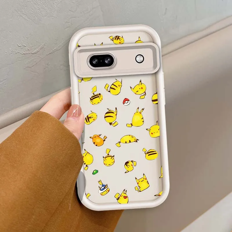 P-Pokemones P-Pikachus Anime Eye Ladder Shockproof Soft TPU Phone Case