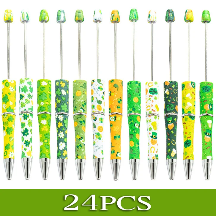 

24Pcs Four-leaf Clover Beaded Pen School Supplies