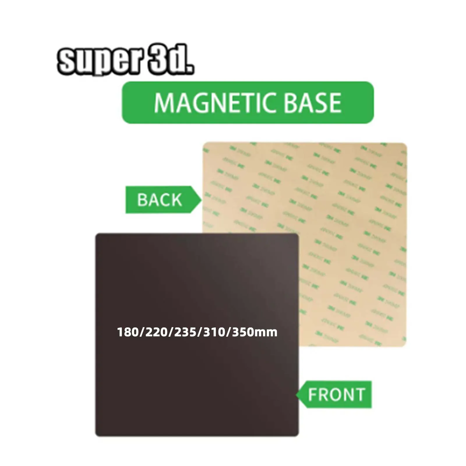 Magnetischer Aufkleber mit 3M Adhersive180/220/235/250/310/350 mm 3D-Druckerbett Magnetbasis Bauplattenband für Ender3 CR20 K1 Max