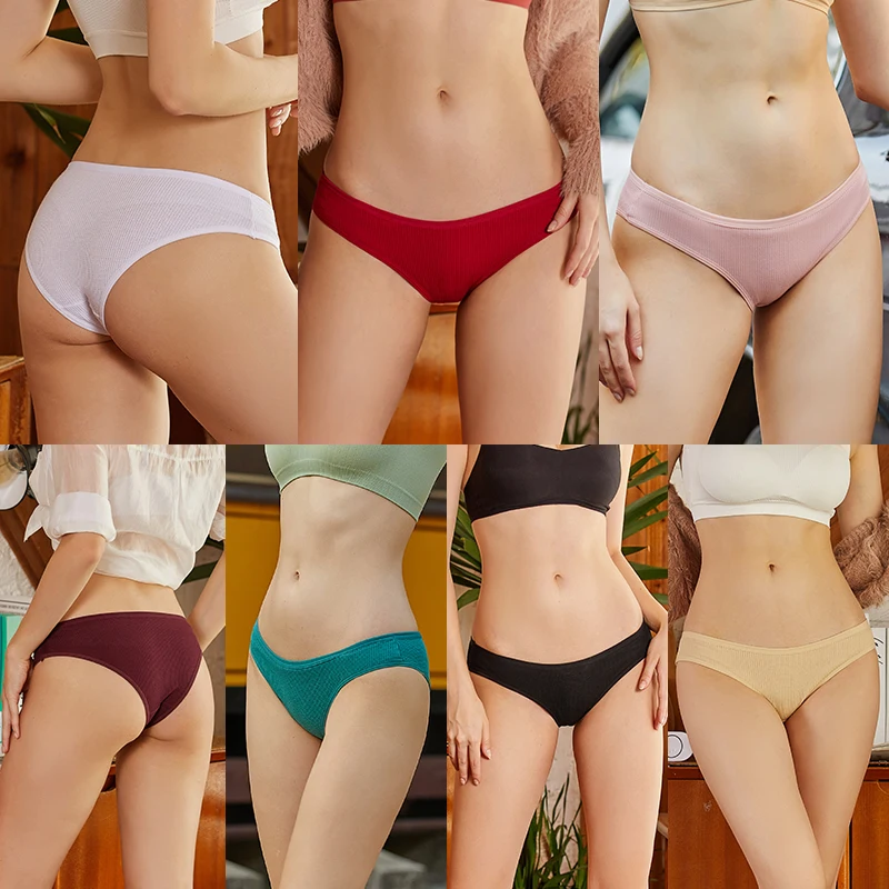 Women Panties 3Pcs/set Women Waffle Cotton Panties S-XL Women's Low-Rise Comfortable Briefs Female Soft Underwear Ladies Underpants