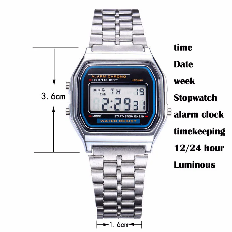 Digital Watch For Men 2025 LED Electronic Wristwatch Chronograph Sport Waterproof Women Bracelet Alarm Clock Orologio uomo reloj 6