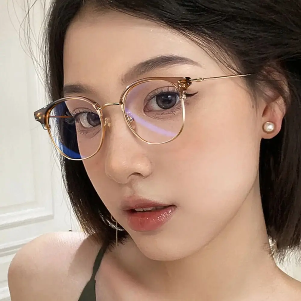 Moda Semi Rimless Anti Blue Light Blocking Occhiali Uomo Round Ray Filter Montature Per Occhiali Occhiali Da Computer Occhiali Da Donna Da Uomo