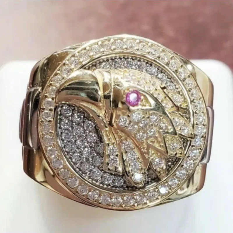 Fashion Jewelry European and American Style Crown Skull Cross Wing Gold Plated Color Alloy Male Ring for Men Party Jewelry gold color rings,gold color ring,finger ring