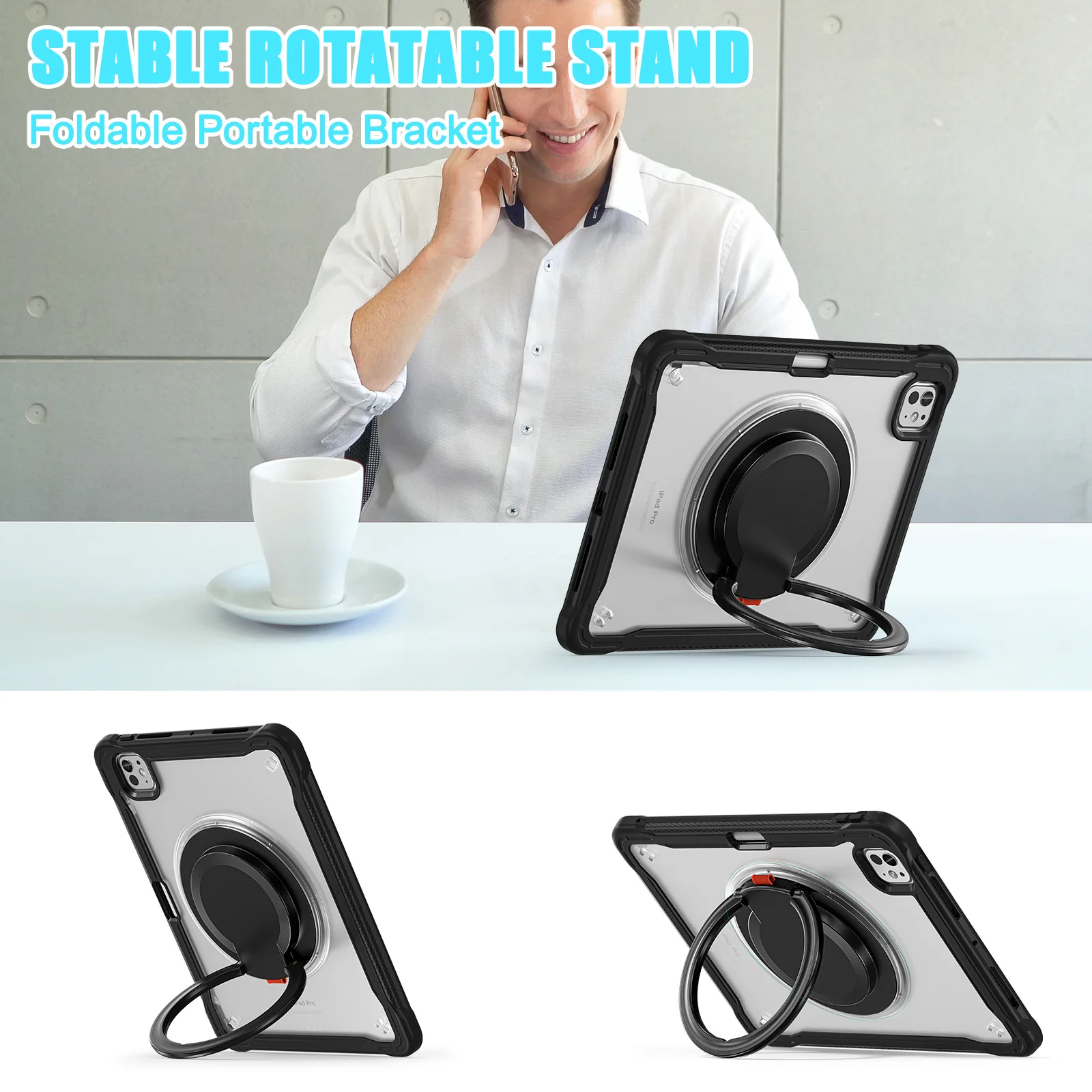 Heavy Duty Shockproof Tablet Case with Kickstand and Hand Strap