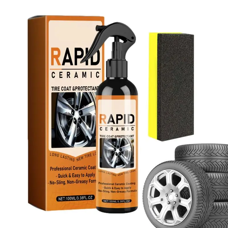 

100ml Tire Shine Spray Hydrophobic Plastic Rubber Wheel Restorer Agent Spray High-quality Auto Car Detailing Liquid for Cars