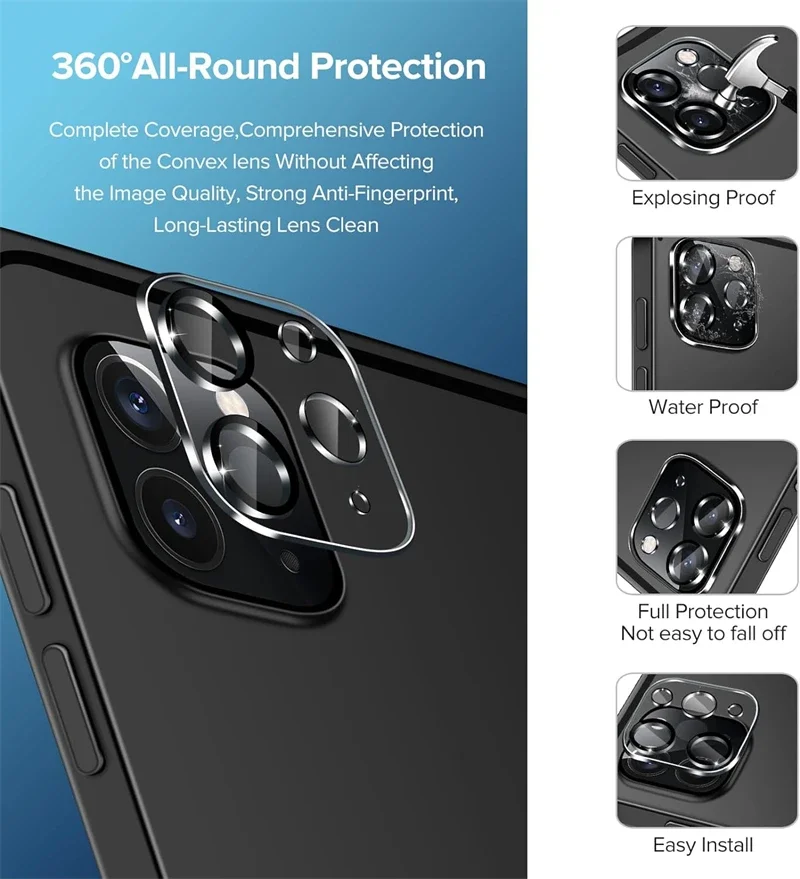 Enhanced Tablet Camera Lens Protector with HD Clear Tempered Glass Cover - 3PCS Set