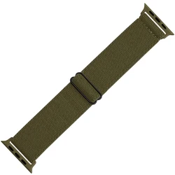 Adjustable Elastic Nylon Strap - Breathable Bracelet for 38mm 40mm 41mm (Olive green)