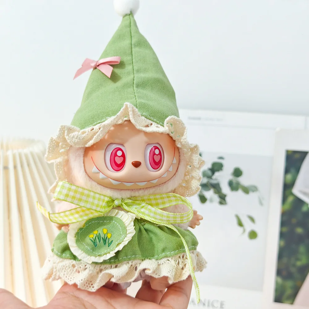 17cm Doll Elf Clothing Accessories Labubu Cute Doll Witch Set Shoes Countryside Princess Dress Toys Birthday Gift In Stock