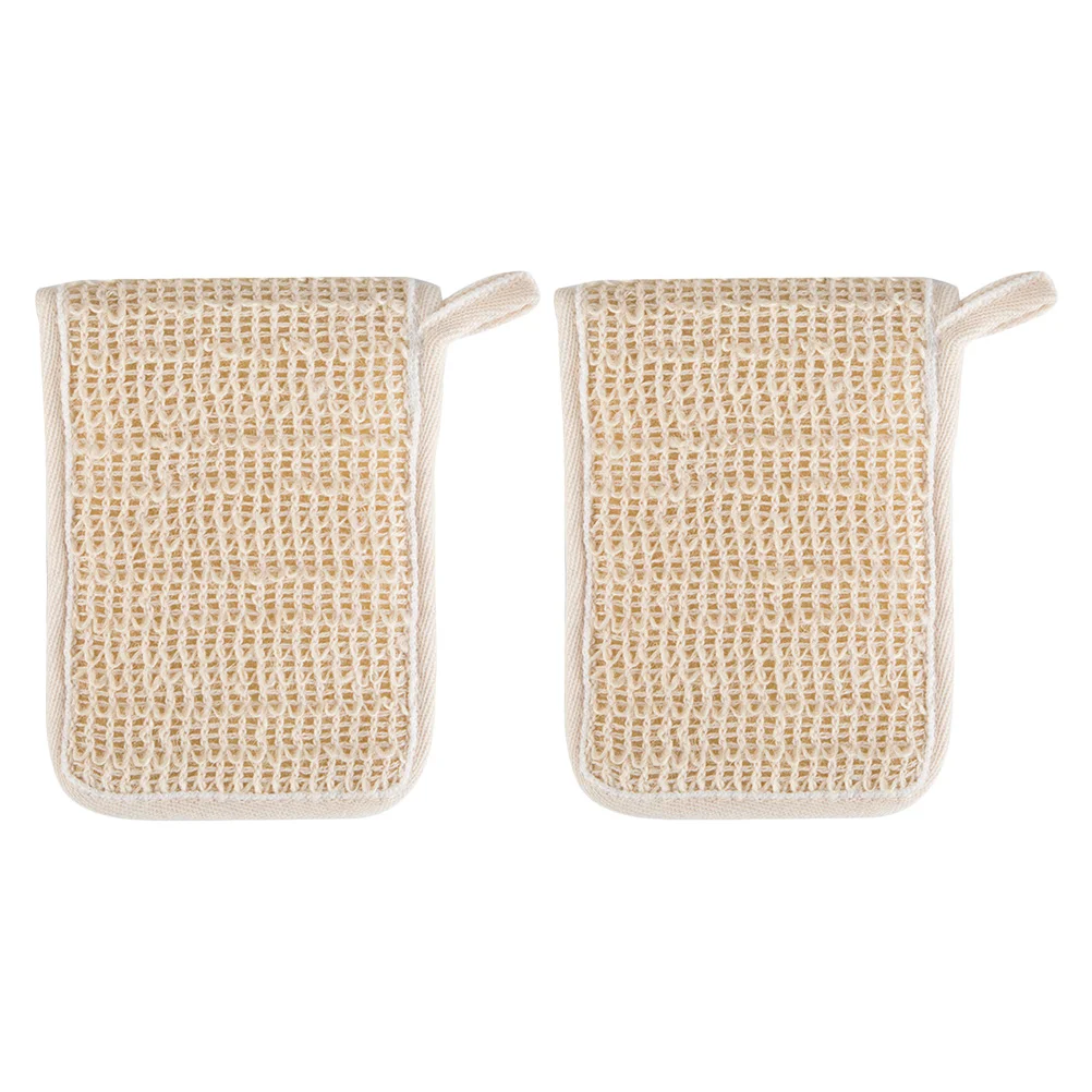 

2 Pcs Soap Bag Exfoliating Pouch Bags for Homemade Skin Bath Towel Pouches Portable Scrubber Cotton Linen Bars