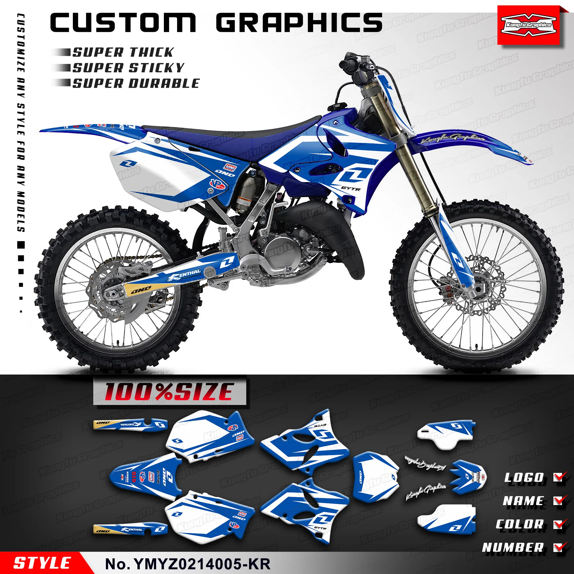

Набор наклеек KUNGFU GRAPHICS MX для Yamaha YZ125 250 2002 2003 2004 2005 2006 2007 2008 2009