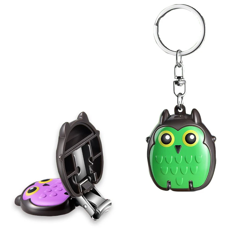 A New Owl Shape Mini Foldable Nail Clipper Travel Portable Nail Clipper With Keychain Manicure Tool