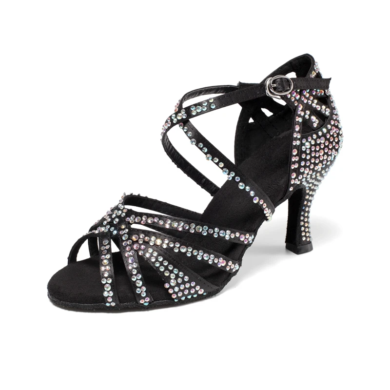 NATASHA2023 New Diamond inlaid Latin Dance Shoes Women's Fashion Soft soled Dance Shoes Summer Sandals High heel Dance Shoes