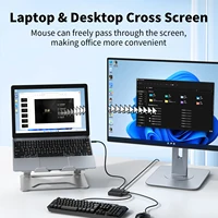Перекрестный экран мыши Unnlink без рамок, два компьютера доступают одну мышь и клавиатуру. USB-переключатель KVM для Windows, Mac, Linux. — изображение 3