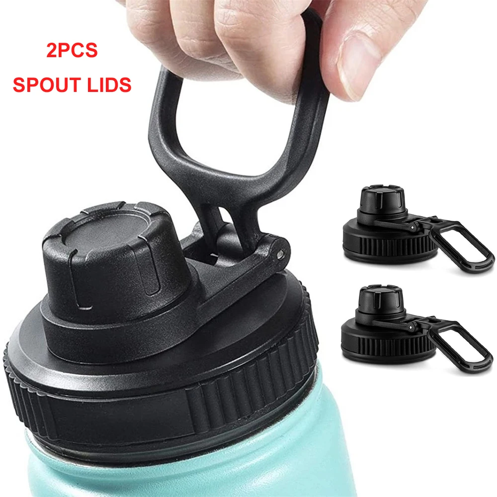 Universal Straw Lid Flex Cap Fits Most Wide Mouth Bottles For Hydro Bottles 12 18 21 24 32 40 60 oz Water Bottle Flask