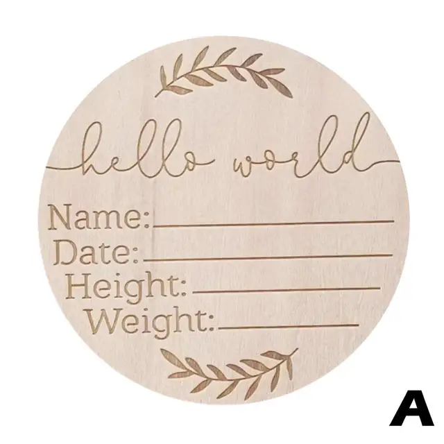 Hello World-Carte d'annonce de naissance en bois, accessoires pour bébé,  cartes de croissance de naissance, photographie statique, Q5G4 - AliExpress