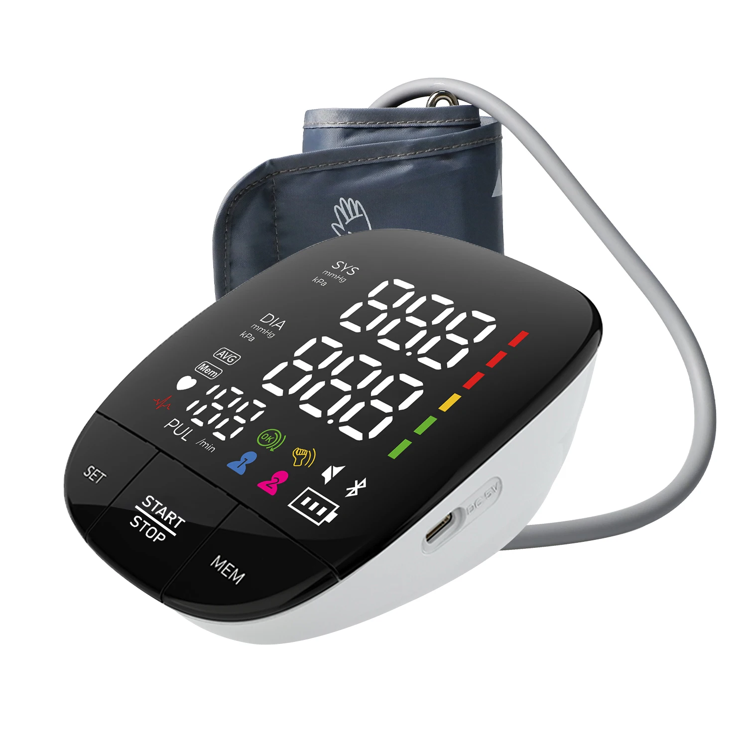 Kingclinic Digital Electronic Automatic Blood Pressure Monitor Heart Rate Pulse Monitor Long Cuff