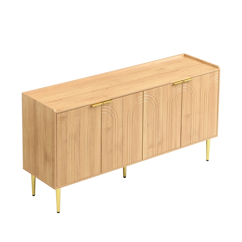 PINGGO Modernes Sideboard Kleiderschrank Aufbewahrungsschrank Buffet 140x38x75cm für Wohnzimmer Esszimmer – Detail 15