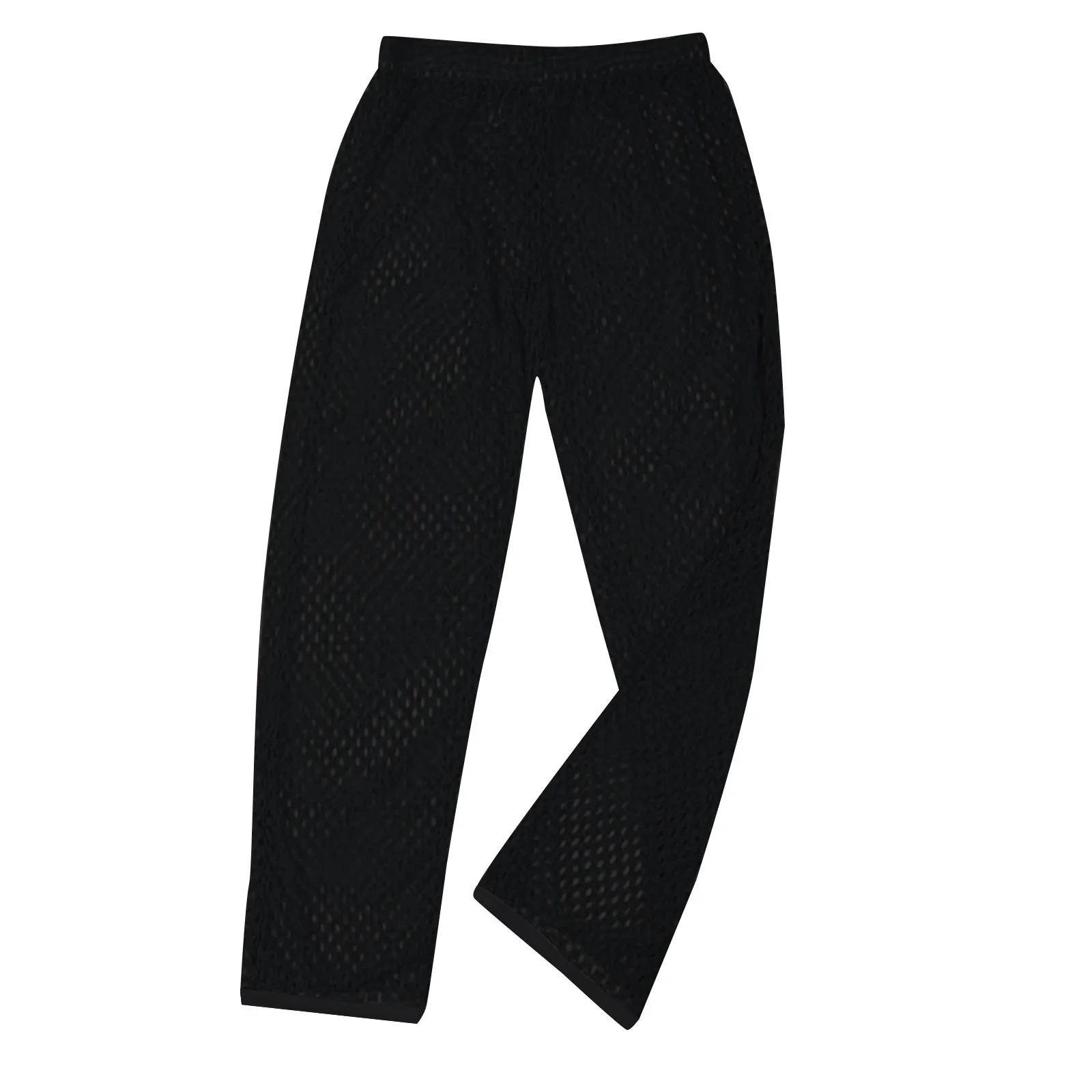 Mens Hollow Long Trousers Mesh Pants Loose Transparent Breathable Elastic Light Pant men pants