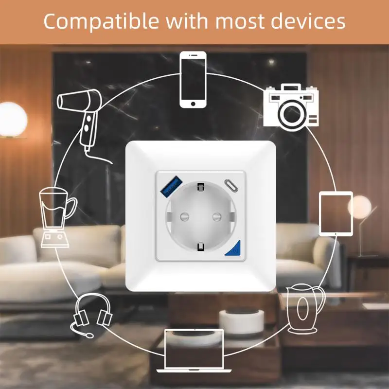 WiFi Smart Plug US Plug Multiple Outlet Extender APP Voice Remote Control  Wall Charger with 3 Outlets Splitter+2xUSB+1xType-C Outputs for Home,  Office Wholesale