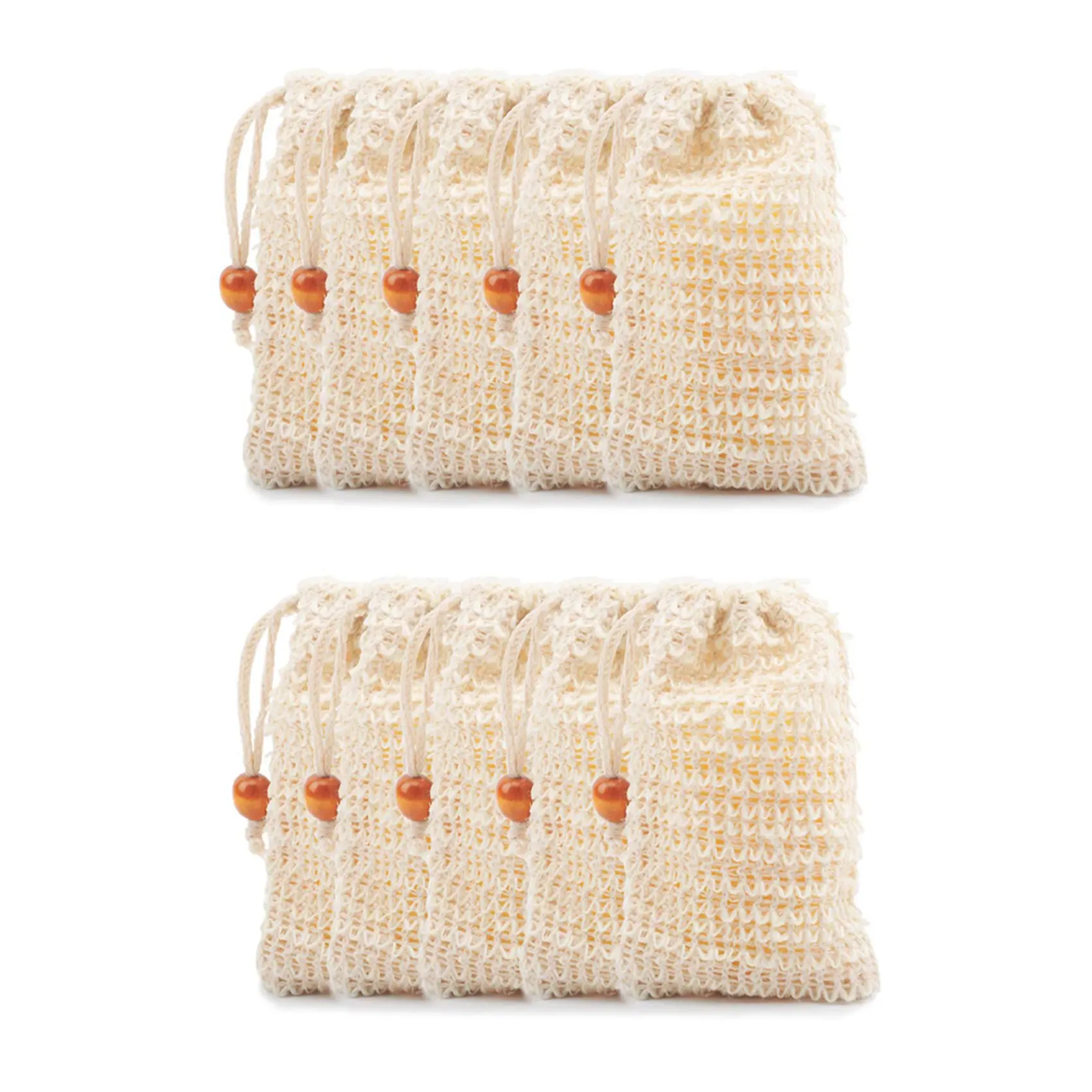 

Soap Bags for Shower 60 Pack Natural Ramie Soap Saver Pouch Homemade Soap Mesh Bag with Drawstring