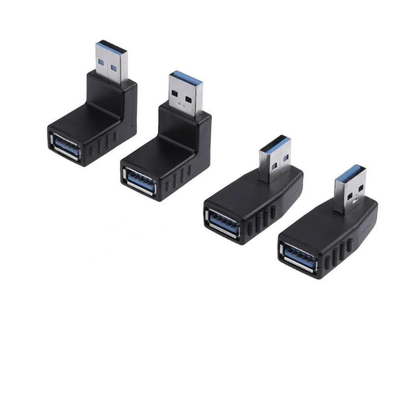 Adattatore USB 3.0 A 90° Angolato – Connettore Maschio-Femmina Verticale Per PC, Portatili E Dispositivi – Proteggi E Piega Il Cavo