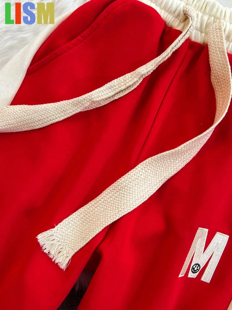 14.jpg LISM Women's tracksuit Streetwear Casual Tracksuit Two Piece Set Women Outfits Zip Up Crop Jacket Loose Wide Leg Pant Suit photo