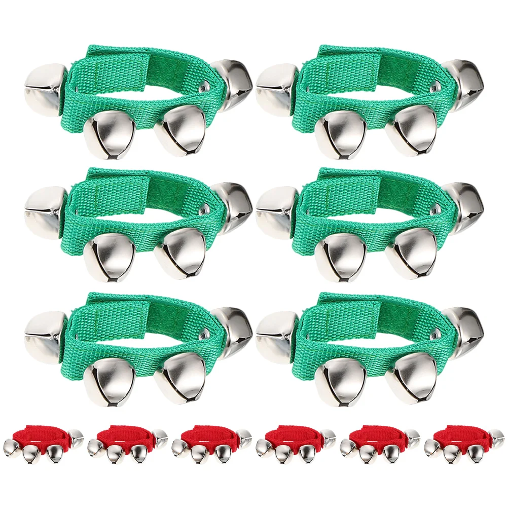 12 Pcs Hand Bell Musical Instrument Christmas Wrist Ankle Adjustable Percussion Festival Bells 2100X250X250CM Alloy Xmas