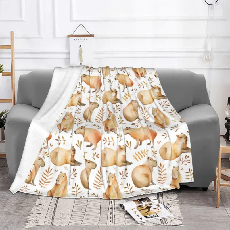 

Capybara Cute Animal Blankets Fleece Autumn/Winter Breathable Warm Throw Blankets for Bedding Car Quilt