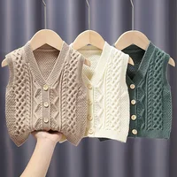 Kids Vest Toddler Boy Girl Waistcoat Baby Vests Kids Knitted Cardigan Sweater Sleeveless Children Vest Boys Girls Vest Tops