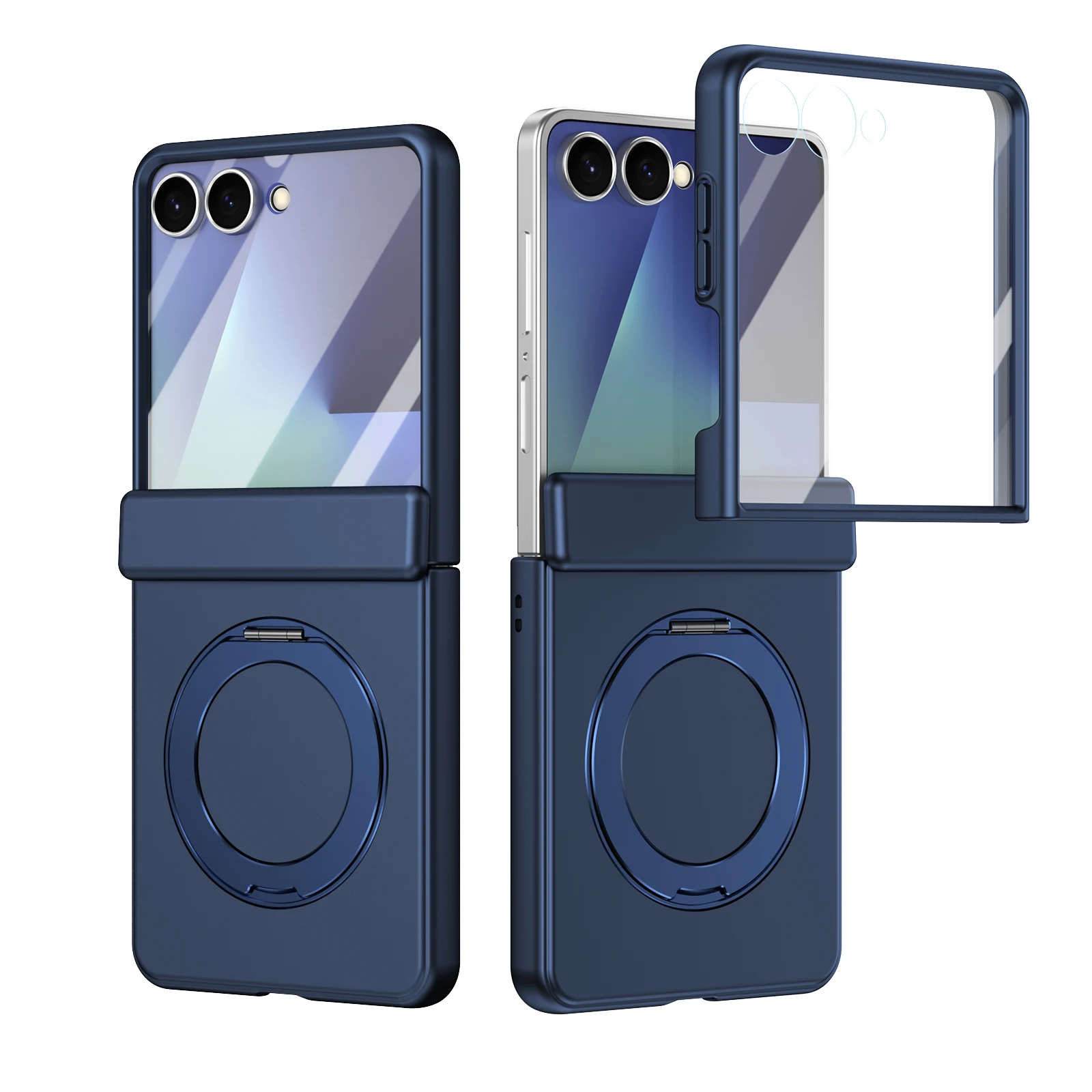 360 Rotating Skin-Friendly Matte Magnetic Case with Stand and Glass Screen Protector