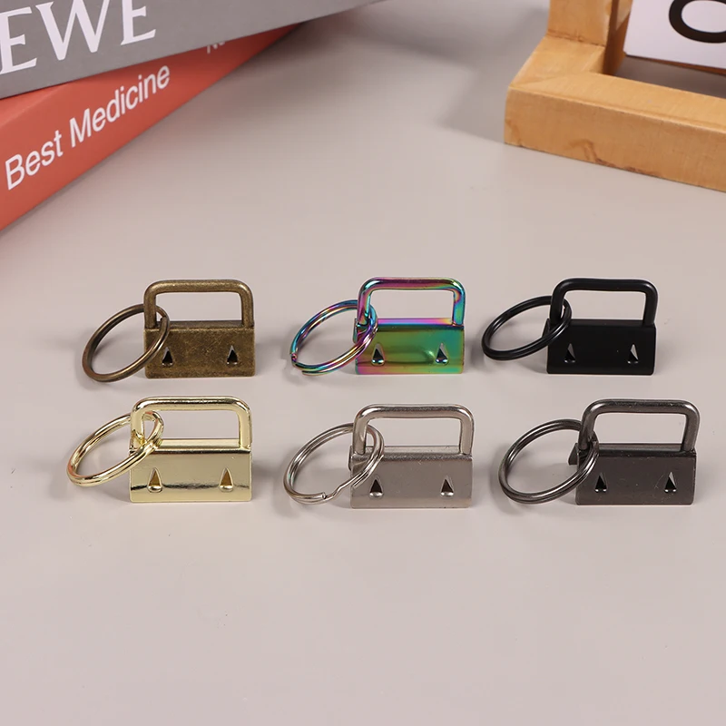 

5Pcs 26mm Keychain Split Ring Key Fob Hardware With Key Rings Keychain Wristlet Tail Clip For Key Lanyard Luggage Strap