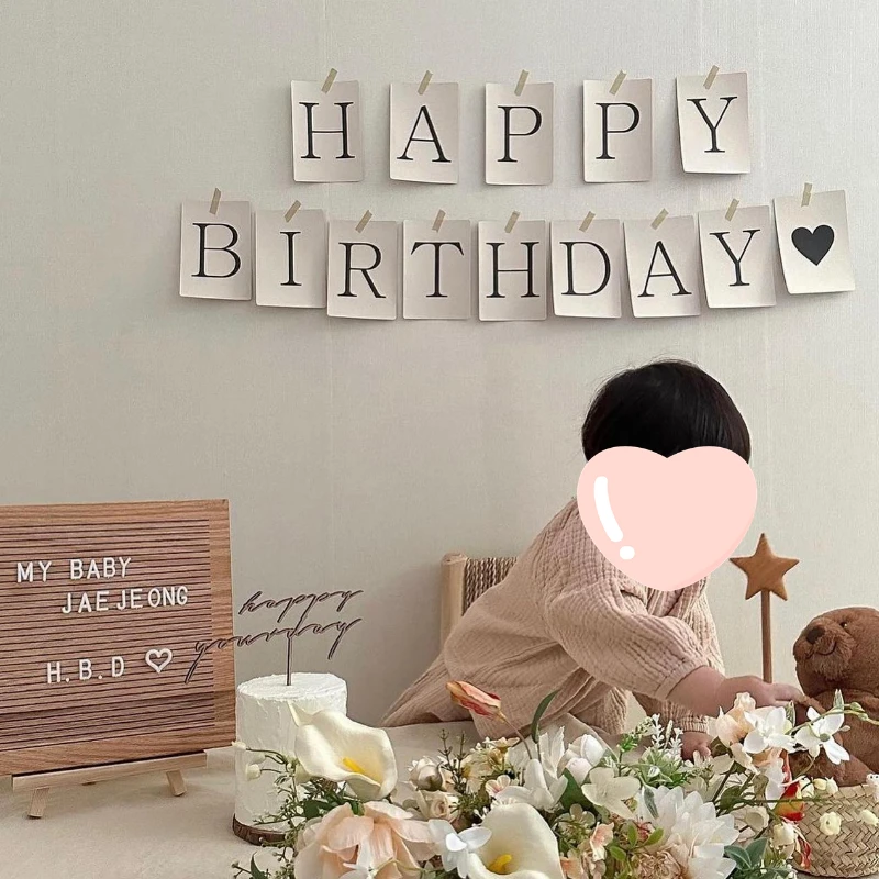Birthday Banner INS Kids 1st Paper for Baby Shower