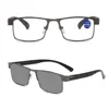 Titanium Alloy Reading Glasses Men Business Photochromic Hyperopia Eyeglasses with Diopter To +4.0 Simple Presbyopia Eyewear 5