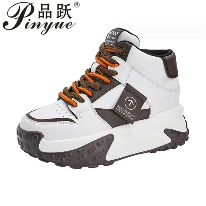 

7cm Genuine Leather Women Shoes Platform Sneakers Spring Autumn Warm Fur Winter Boot Women Combat Boots Ankle Booties 33 40