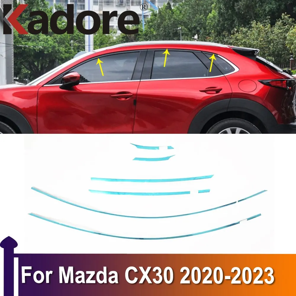 

Для Mazda CX-30 CX30 2020 2021 2022 2023, верхняя крышка подоконника автомобиля, литье, отделка, наклейка, рамка, внешние аксессуары