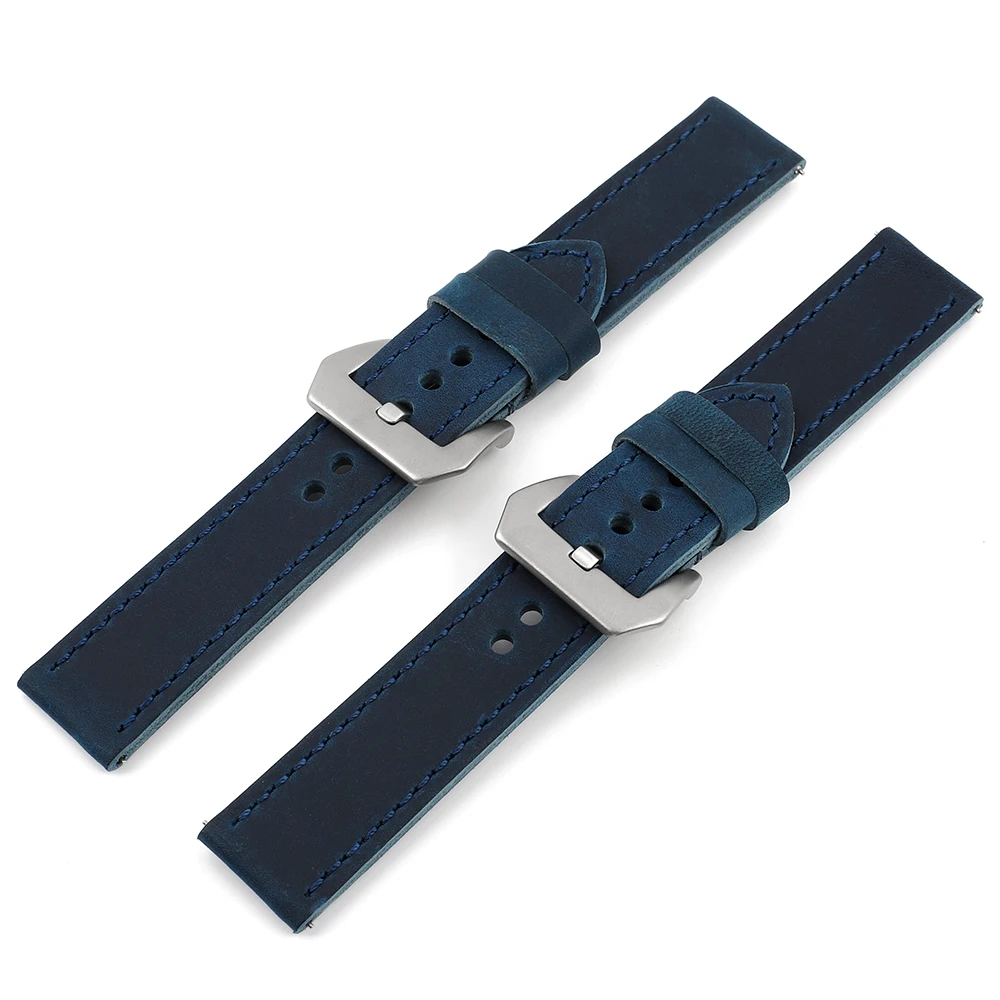 Vintage Handmade Blue Watch Strap - 22mm Quick Release Bracelet Accessory
