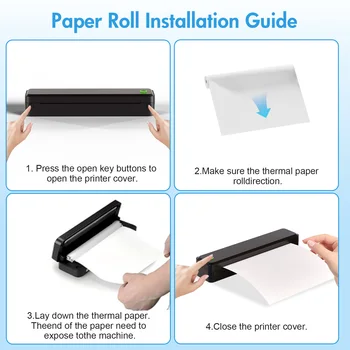 Portable Printers Wireless Inkless Thermal A4 Label Maker US Letter/A4/A5/B5 Android iOS Phone & Laptop For Travel Office School 5