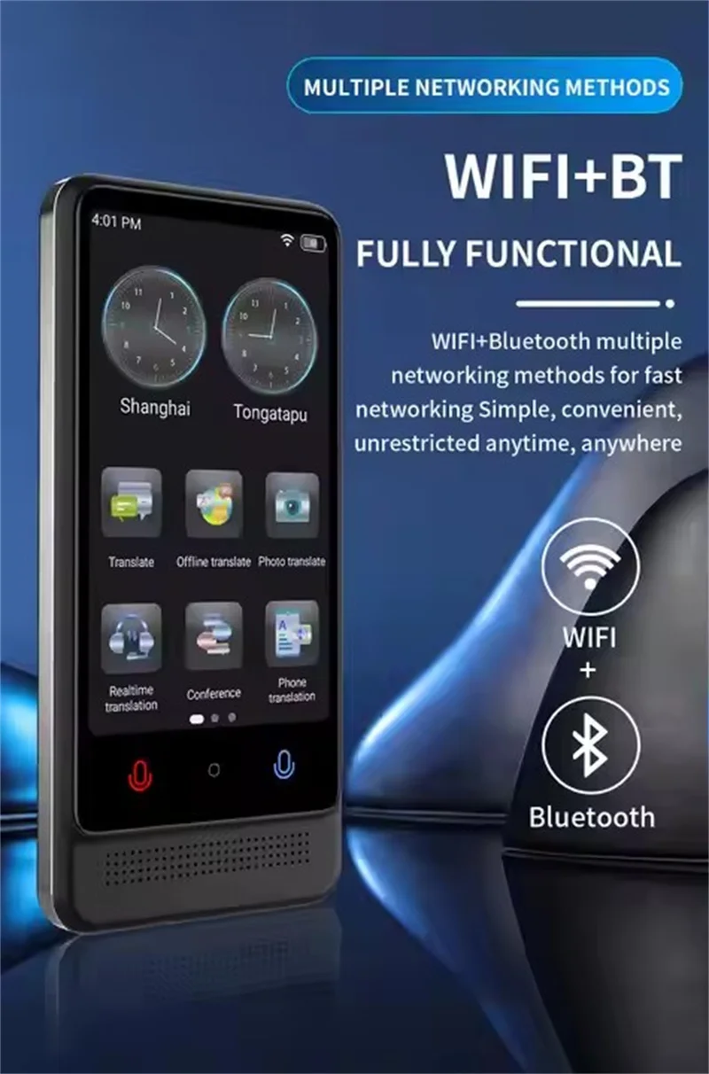 Portable Offline Cantonese M12 Translator 137 Languages Camera Text Voice Device Real-Time Smart Voice Photo Translation Machine